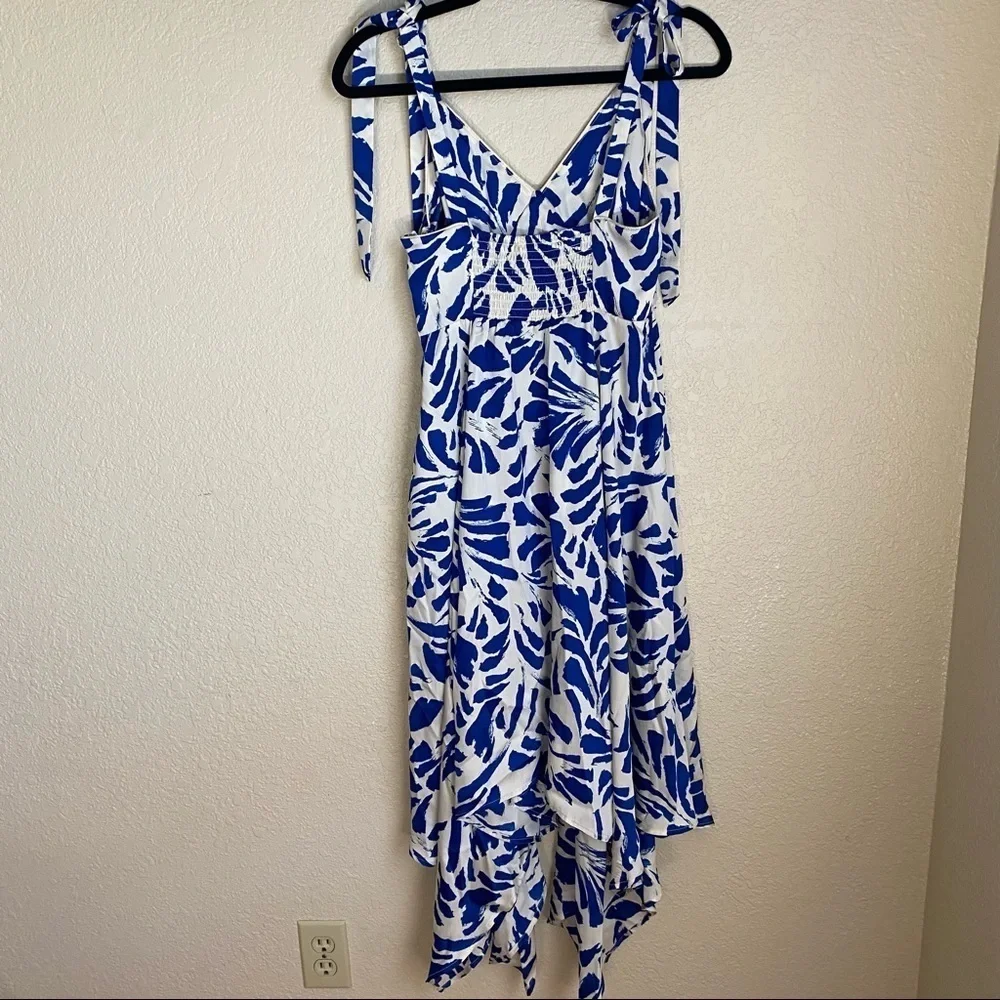 Alexis For Target Botanical Blue Asymmetric Dress XS - Picture 7 of 12